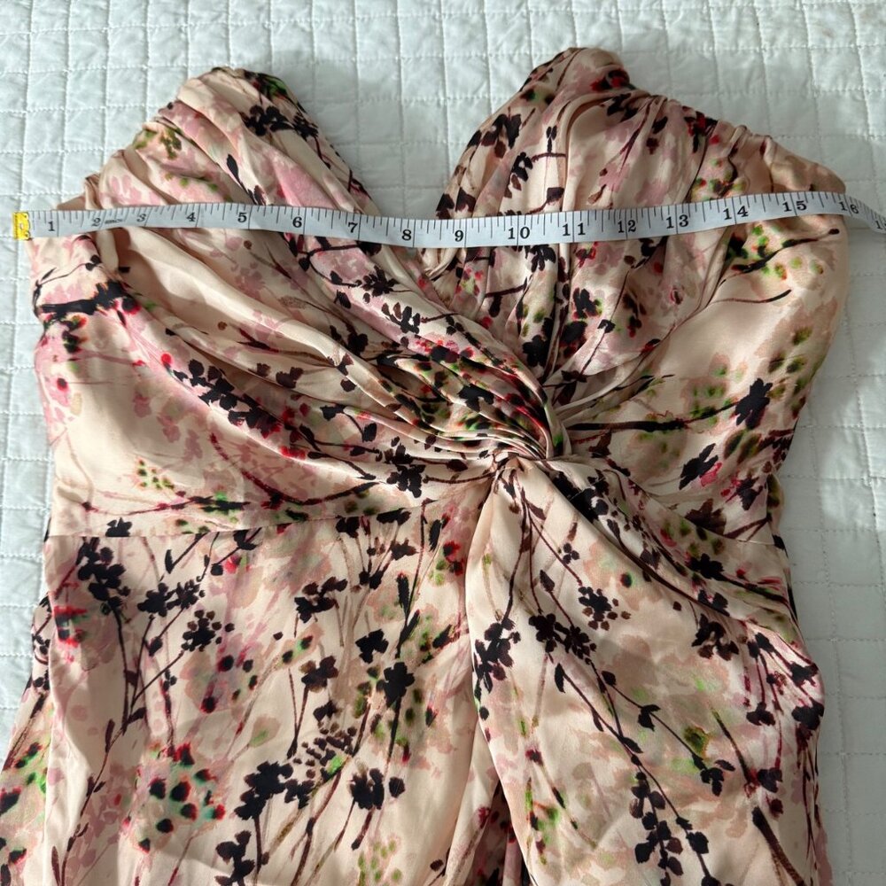 Katie May Los Angeles Floral Print Strapless Gown Pink Multicolor M 100% Polyest - Picture 10 of 12